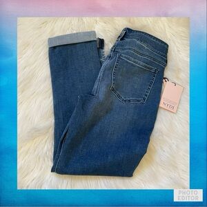 NYDJ High Rise Girlfriend Jeans Hollywood Stunning - NWT - Size 00